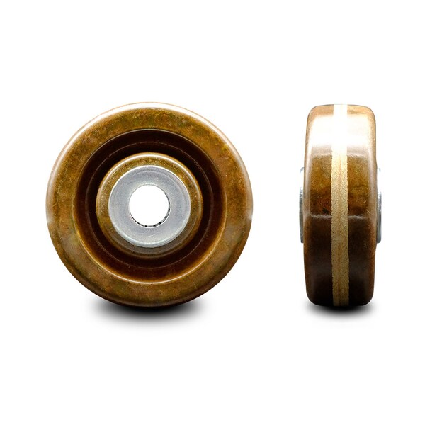 SCC - 4" High Temp Phenolic Wheel w/Roller Bearing - 1/2" Bore -400 lbs Capacity